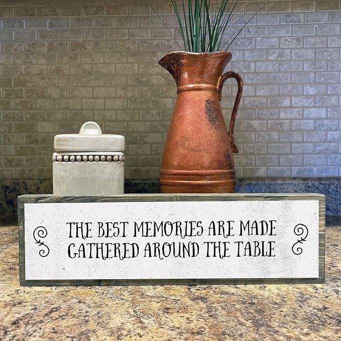 Kitchen Wood Signs (Medium - Wood And Metal, The Best Memories Are Made Gathered Around The Table) - Image 5