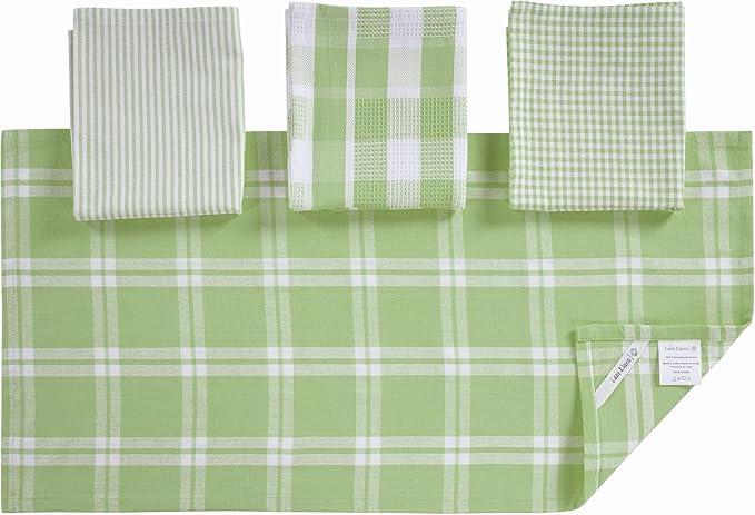 LANE LINEN 100% Cotton Kitchen Dish Cloths, Ultra Soft Absorbent Quick Drying Dish Towels, Multiweave Wash Cloths Dish Towel Sets, 13x28 Inches, 4 Pack - Sage Green - Image 3
