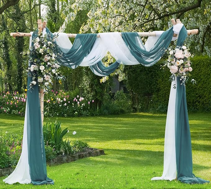 Warm Home Designs 55 x 216 Dusty Blue Sheer Window Scarf. AM D Blue 216" | Extra Long Window Scarves Valances are Great As Wedding Arch Draping Fabric, Bed Canopy Or for Decorative Project. - Image 5