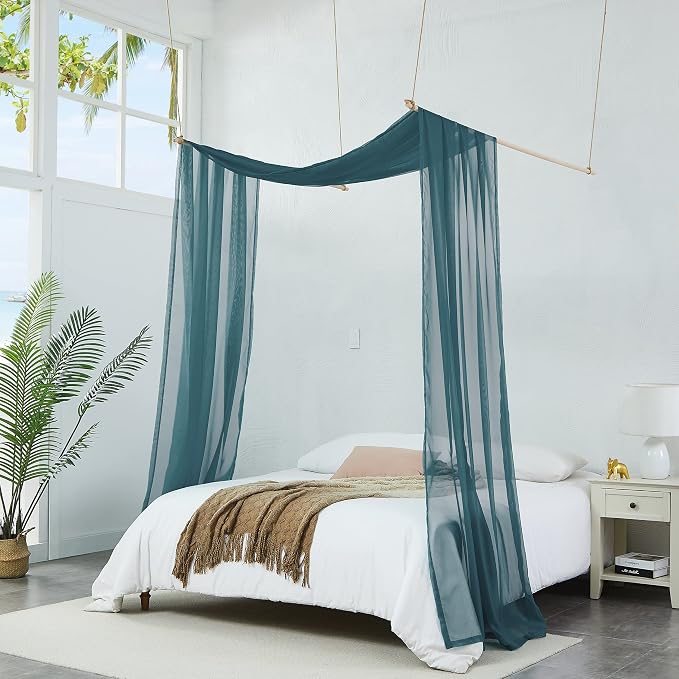 Warm Home Designs 55 x 216 Dusty Blue Sheer Window Scarf. AM D Blue 216" | Extra Long Window Scarves Valances are Great As Wedding Arch Draping Fabric, Bed Canopy Or for Decorative Project. - Image 4