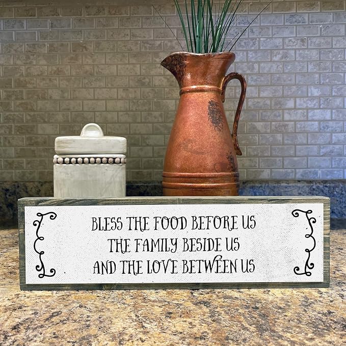 Kitchen Wood Signs (Medium - Wood And Metal, Bless The Food Before Us The Family Beside Us And The Love Between Us) - Image 5