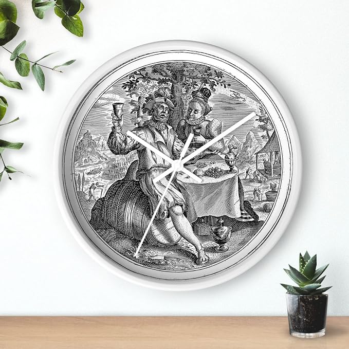 Mozingo ~ Wine Clock for Kitchen Bar Wall It's Wine O'clock Silent Time Gift Home Decor Made In USA, 10" (Hour Marks - None, Clock Frame Color - White, Wine Theme #02) - Image 3