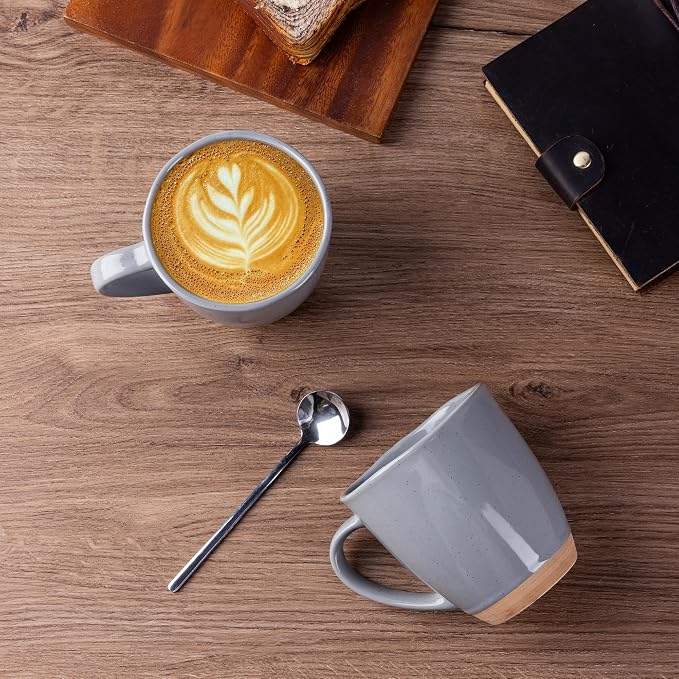 AmorArc 12oz Ceramic Coffee Mugs set of 6, Stylish Coffee Mugs with Rustic Terracotta Underside for Latte/Cappuccino/Milk/Cocoa, Dishwasher&Microwave Safe - Image 3