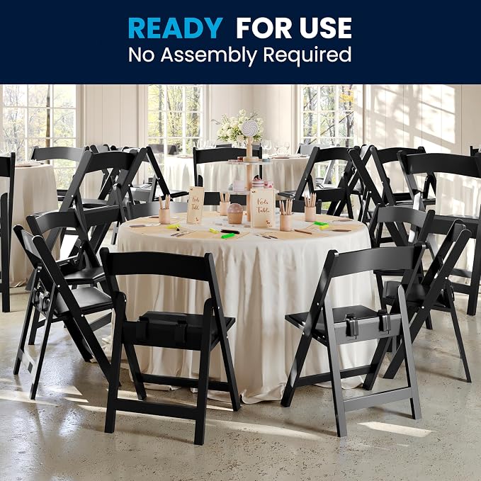 Flash Furniture Hercules Kids Resin Folding Chair, Black | Vinyl Padded Seat, Lightweight, Indoor/Outdoor, HERCULES Series - Image 8