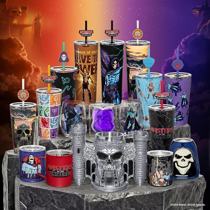 Dragon Glassware x Masters of the Universe Tumbler (MOTU), 24 oz - Skeletor | Vacuum Insulated Stainless Steel Tumbler with Straw & Lid; With Straw Topper; Official Masters of the Universe 2026 Movie Cup - Image 7