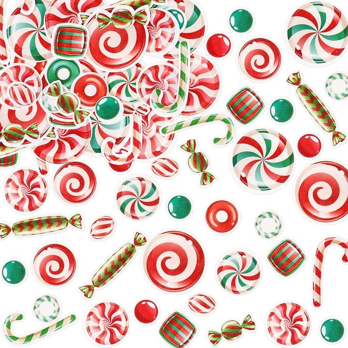 54PCS Edible Christmas Cupcake Toppers - Wafer Paper Candy Cupcake Toppers Decorations for Christmas Party Supplies Holiday Party Decorations by Cyodoos