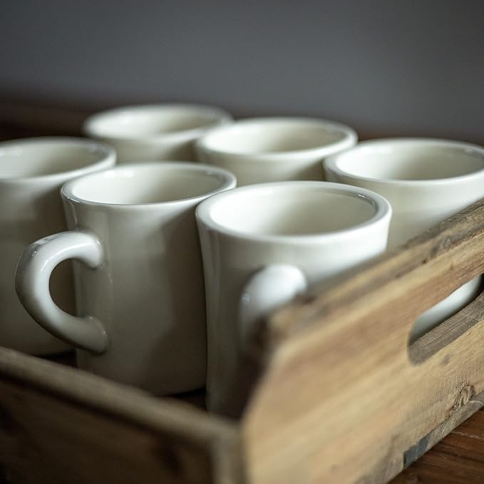 COLETTI Diner Coffee Mugs — Restaurant Coffee Mugs, Retro Coffee Mug – Sturdy & Heavy Diner Mug – Nostalgia in Every Sip [Cream, 11 oz, Set of 6] - Image 2