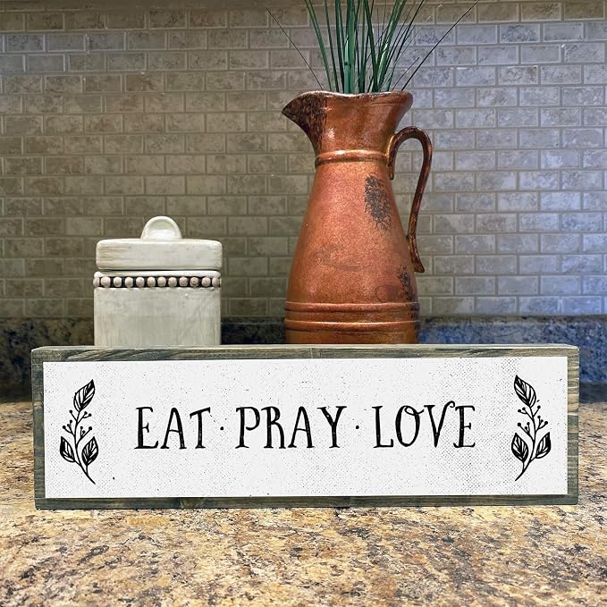 Kitchen Wood Signs (Medium - Wood And Metal, Eat Pray Love) - Image 5