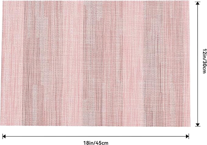 Leetaltree Misty Rose Placemats Set of 6 - Heat Resistant Non-Slip Place mats for Dining Table, Washable Durable PVC Vinyl Woven Table Mats（Misty Rose, 6） - Image 8