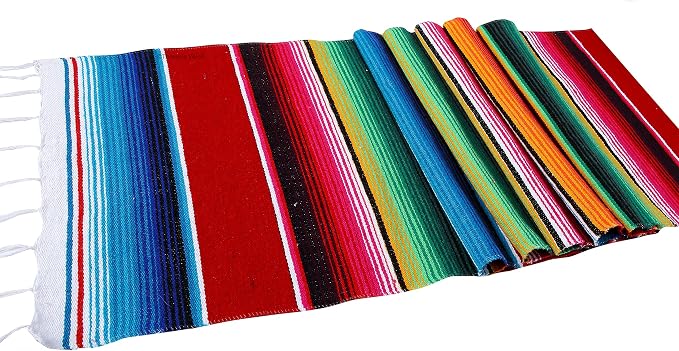 Genuine Mexican Table Runner Saltillo Serape Colorful Striped Sarape Made in Mexico Sold in Different Packs (1, Red) - Image 7