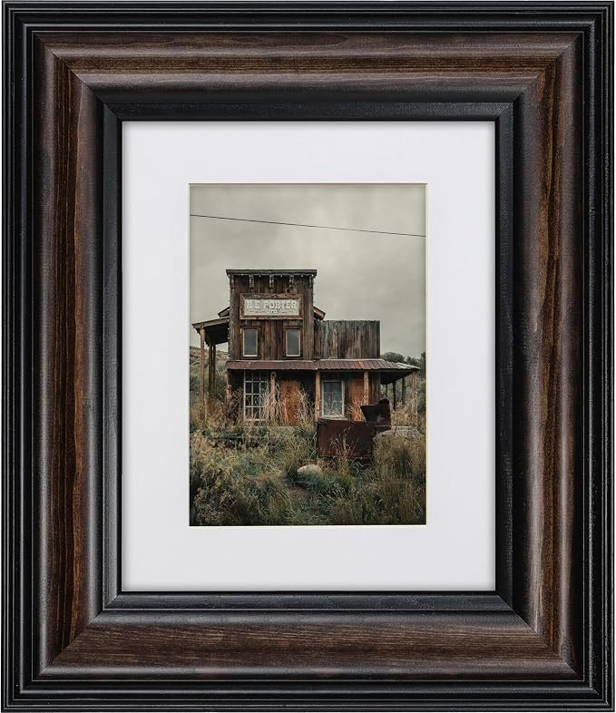 Craig Frames 11x14 Solid Wood Picture Frame, Matted to 8x10, Brown | Real glass, white mat included, wall decor ready to hang, made in the USA - Image 3