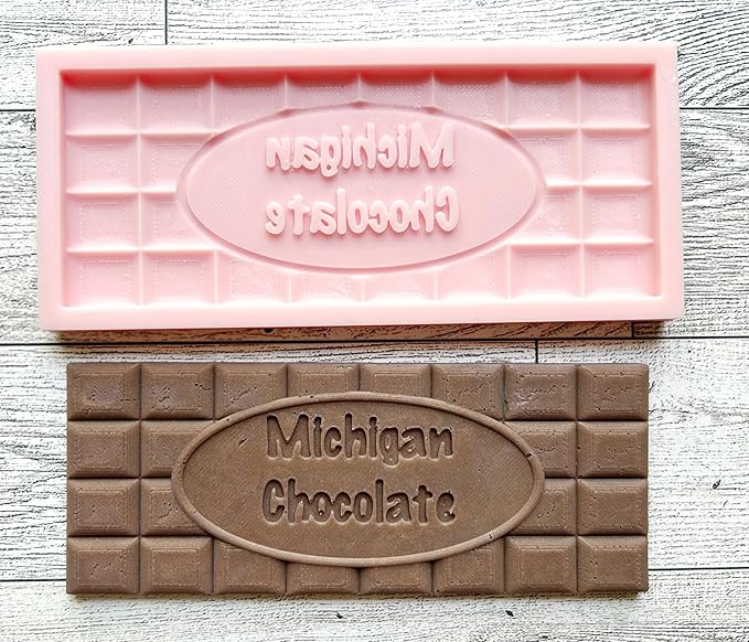 Personalized Chocolate Bar Silicone Mold, Thin Bar Design, Food-Grade, Custom Text Silicone Mold for DIY Handmade Candy or Wax Melt Snap Bars, Made in the USA