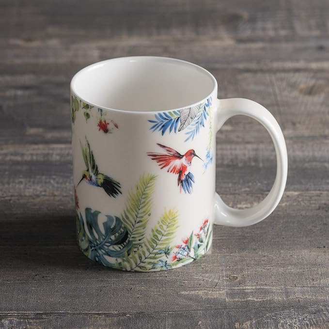 Maison d' Hermine Coffee Mug with Handles Tea Cups (15 Ounce, Pack of 1) | Fine Bone China Coffee Mugs for Hot Beverages Cappuccino Latte Home Restaurant Hotel Spring Summer -Tropiques - Colibris - Image 7