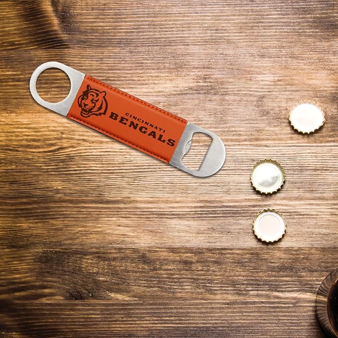 Rico Industries NFL Laser Engraved Bar Blade Faux Leather Laser Engraved Bar Blade - Great Beverage Accessory for Game Day - Image 2