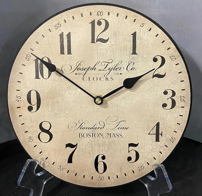 The Big Clock Store Prescott Parchment Wall Clock | Handcrafted in USA | Silent Non-Ticking Mechanism | Beautiful Color | Rustic Decor for Living Room | Battery Operated (12-Inch) - Image 3