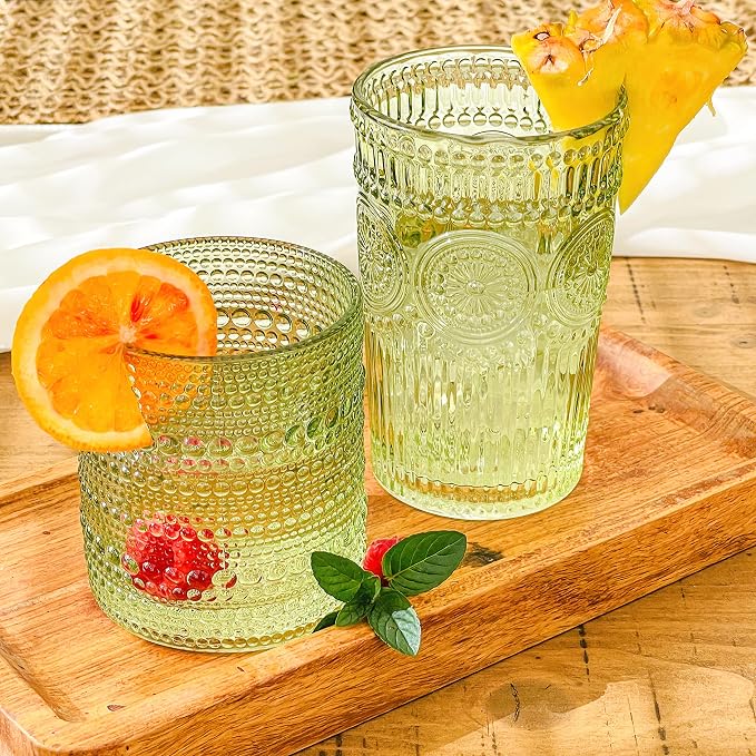 Kate Aspen Sage Green Hobnail Beaded Drinking Glasses Set of 6-10 oz Vintage Glassware, Holiday Entertaining Drinkware, Water & Cocktail Glasses - Great Christmas or Hostess Gift - Image 7