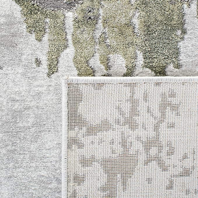 SAFAVIEH Craft Collection Area Rug - 4' Round, Grey & Green, Modern Abstract Design, Non-Shedding & Easy Care, Ideal for High Traffic Areas in Living Room, Bedroom (CFT820Y) - Image 6