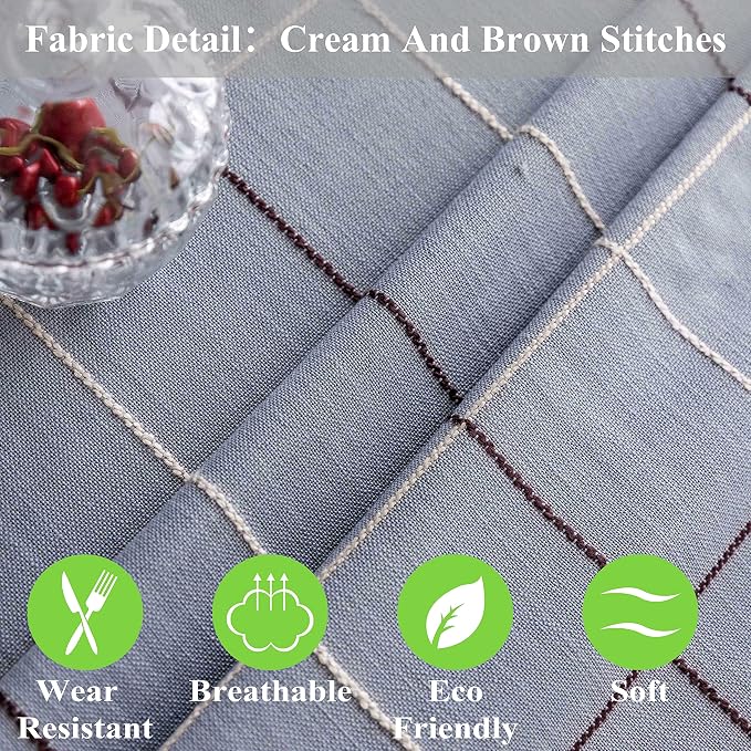 Home Brilliant Square Tablecloths for Buffet Living Room Kitchen Modern Waterproof Table Covers for Party Dining Table, 52 x 52 inches, Greyish Blue - Image 4