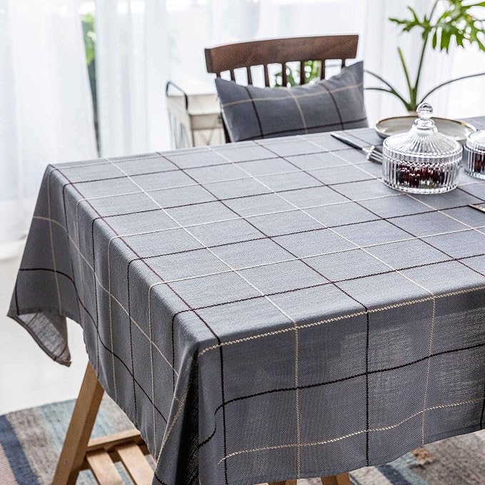 Home Brilliant Square Tablecloths for Buffet Living Room Kitchen Modern Waterproof Table Covers for Party Dining Table, 52 x 52 inches, Greyish Blue - Image 3