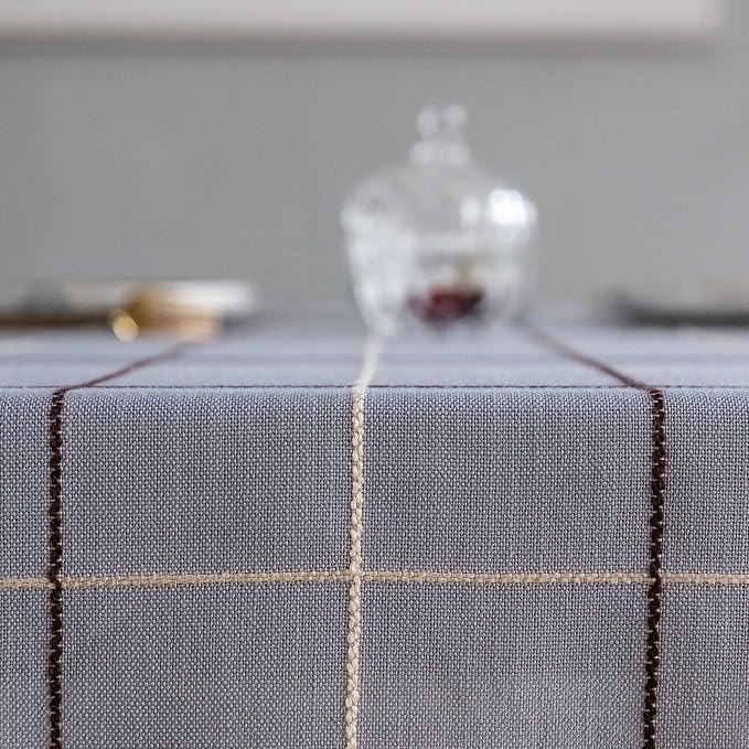 Home Brilliant Square Tablecloths for Buffet Living Room Kitchen Modern Waterproof Table Covers for Party Dining Table, 52 x 52 inches, Greyish Blue - Image 6