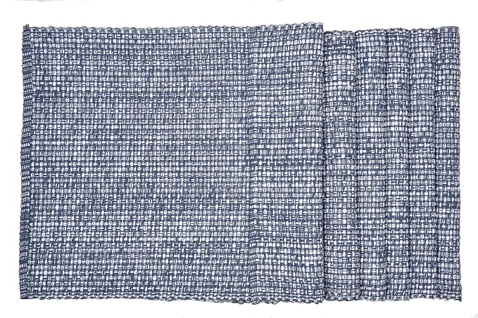 Urban Villa Two Tone Placemat Cotton Tablemat 14x20 (Set of 6) Blue White - Image 8