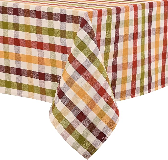 Urban Villa Tablecloth Cotton Tabletop 60x102 (8-10 Seats) Harvest Checks by CottonTrends
