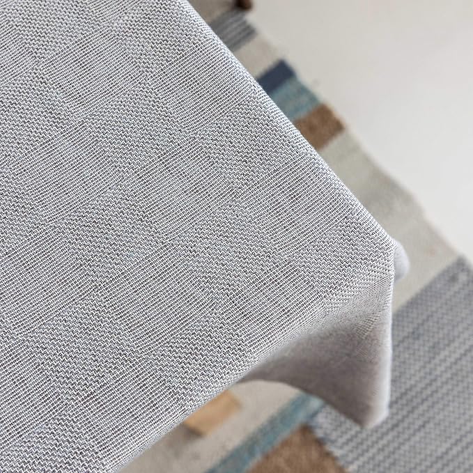 Home Brilliant Square Tablecloth Grey Solid Farmhouse Checker Table Covers for Party Kitchen Indoor Outdoor Table Clothes for Dining Table, 52 x 52 inch, Light Gray - Image 7
