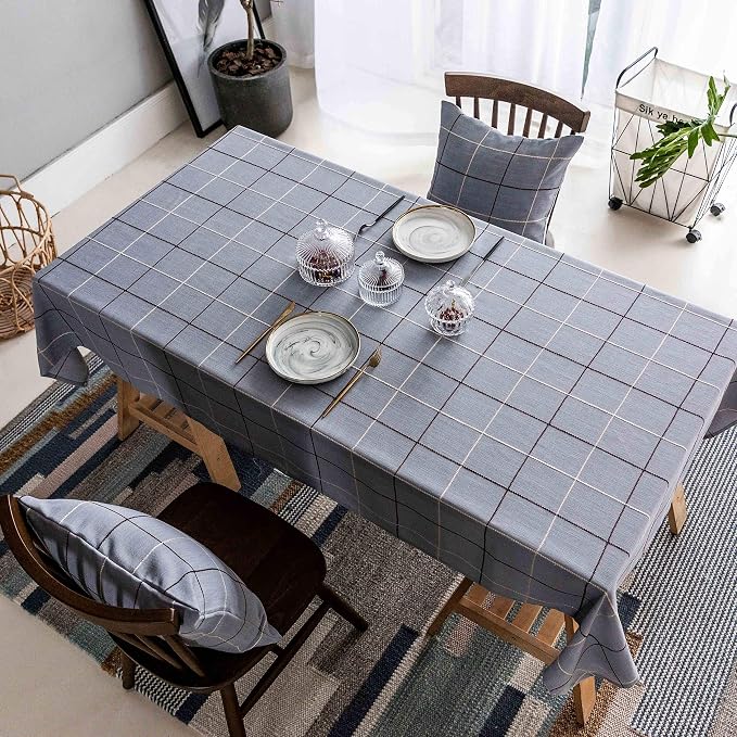 Home Brilliant Square Tablecloths for Buffet Living Room Kitchen Modern Waterproof Table Covers for Party Dining Table, 52 x 52 inches, Greyish Blue by HomeBrilliant