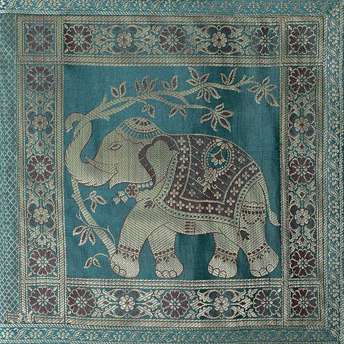 Indian Handmade Elephant Design Table Runner.Traditional Decorative Ethnic Kitchen Table Cloth for Wedding Bridal Birthday Party Decorations. 60 X 16 Green and Golden Color - Image 8