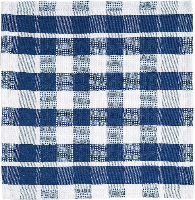 LANE LINEN 100% Cotton Kitchen Dish Cloths, Ultra Soft Absorbent Quick Drying Dish Towels, Multiweave Wash Cloths Dish Towel Sets, 12x12 Inches, 12 Pack - Navy - Image 3