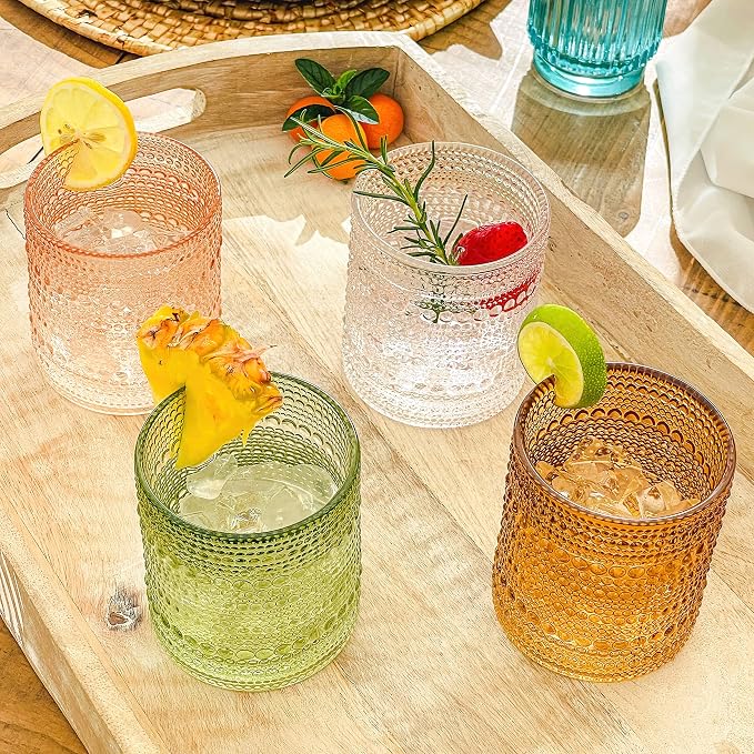 Kate Aspen Sage Green Hobnail Beaded Drinking Glasses Set of 6-10 oz Vintage Glassware, Holiday Entertaining Drinkware, Water & Cocktail Glasses - Great Christmas or Hostess Gift - Image 3
