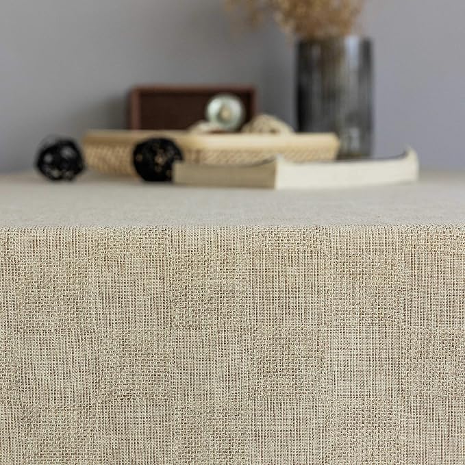 Home Brilliant Linen Tablecloth Square Table Covers for Coffee Tables Indoor Table Cloths for Office Table, 52 x 52 Inch, Natural Linen - Image 6