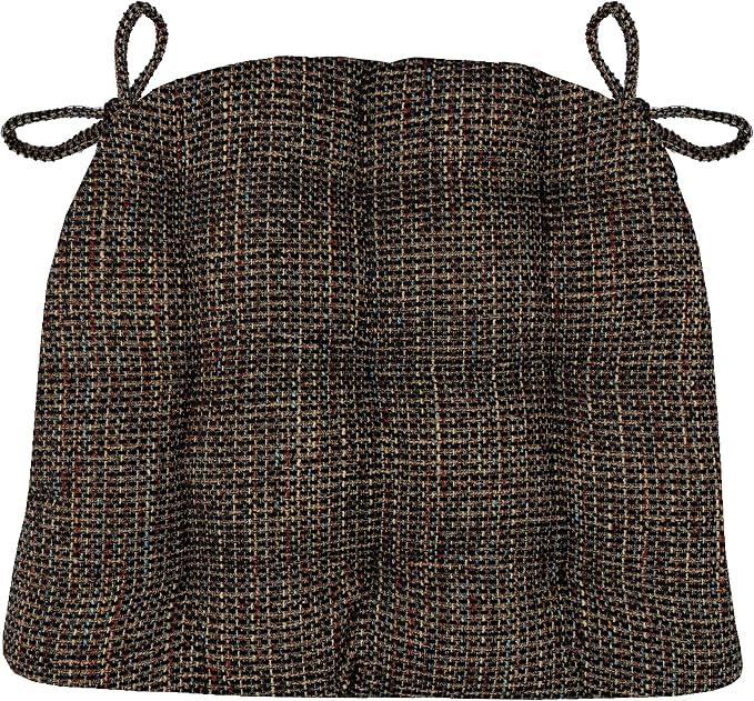 Barnett Home Decor Dining Chair Pad with Ties - Nala Black Size Small 15 x 17 - Latex Foam Filled Cushion, Reversible, Made in USA (Black, Small) by BarnettHomeDecor