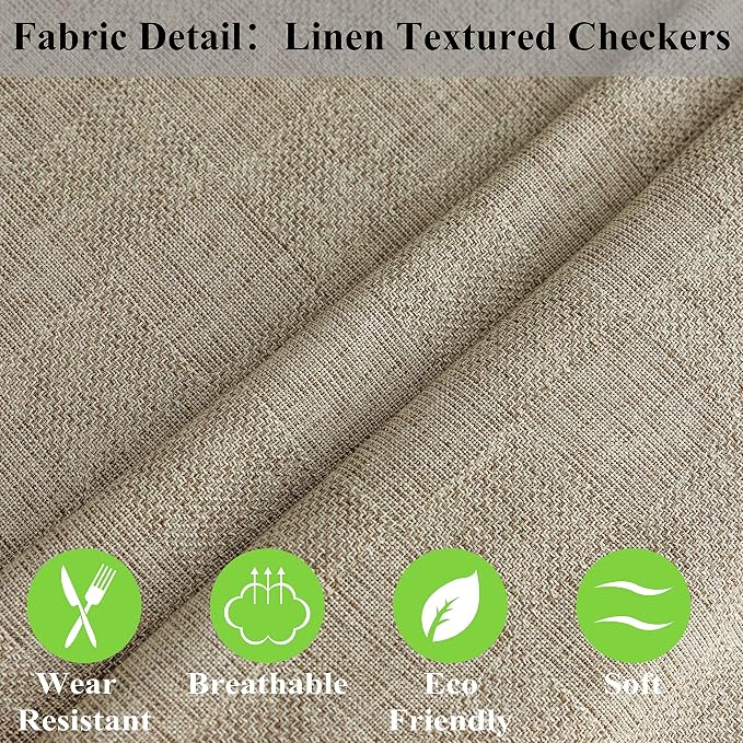 Home Brilliant Table Cloth Tablecloth Farmhouse Burlap Rectangle Tablecloth Party Kitchen Indoor Table Clothes for Dining Table, 52 x 102 inch, Natural Linen - Image 4