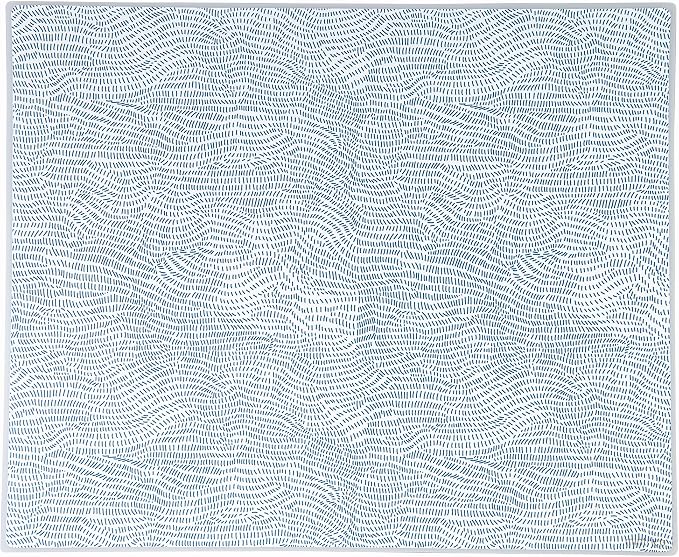 Mintrico placemat for Dining Table Set of 2 Silicone Heat Resistant Non Slip (2, Blue Lines) … by Mintrico