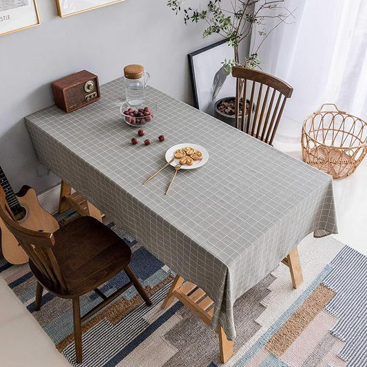 Home Brilliant Buffalo Check Tablecloth Square Plaid Table Cloth (52 x 52 Inch) for Dining Table Textured Table Cover for Kitchen Party, Grey, 52x52 Inch by HomeBrilliant